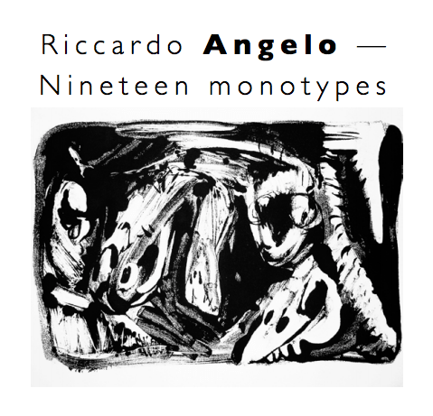 Cover of exhibition catalogue: Riccardo Angelo — Nineteen monotypes