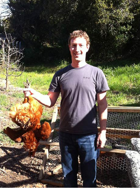 Zuckerberg choked the chicken.