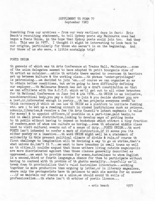 Poets Union of Australia Melbourne Brach, newsletter