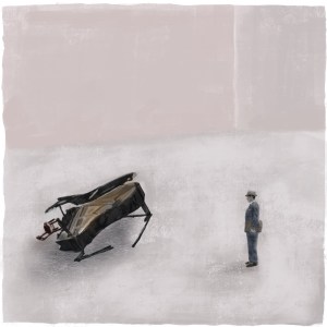 Man from 1950s with broken piano [20180816 drawing, 297x297mm]