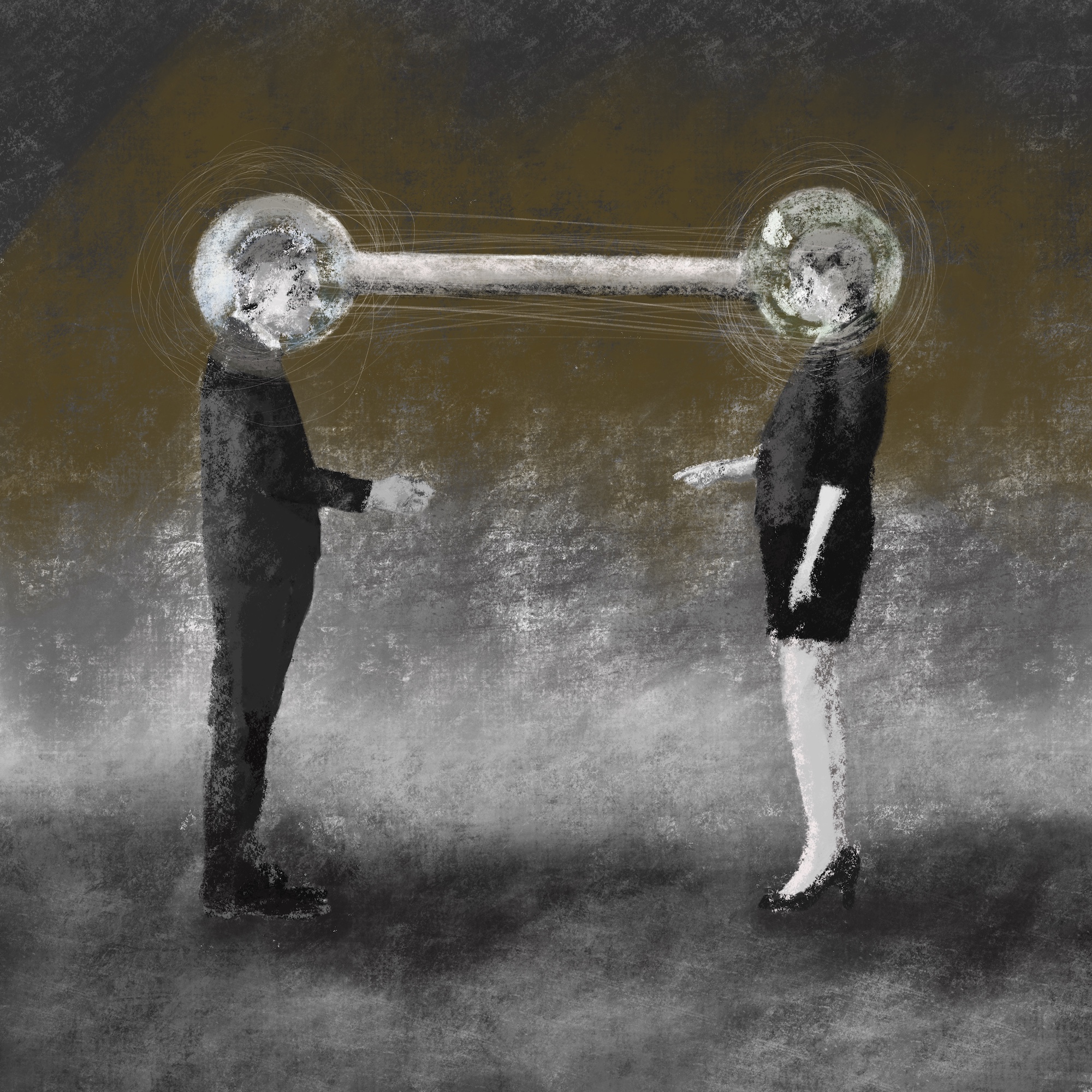 Is it wrong to tell old jokes? [20190209 drawing, 1000x1000mm] by Stephen J. Williams