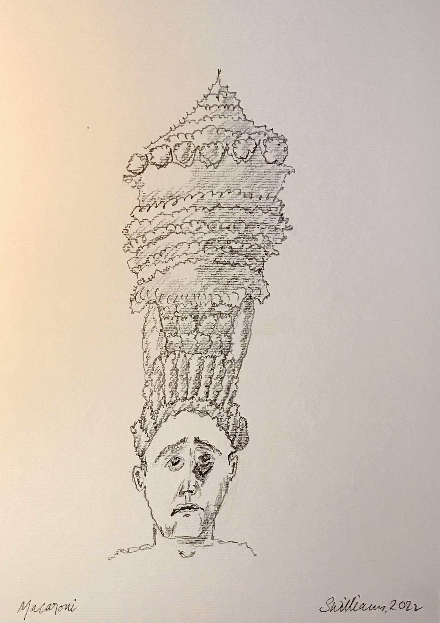 Macaroni (pencil drawing, 20220121) Stephen J. Williams