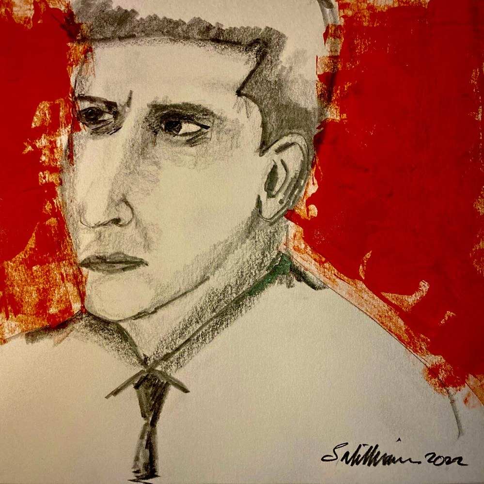 Comedian (pencil and acrylic, 20220228) Stephen J. Williams