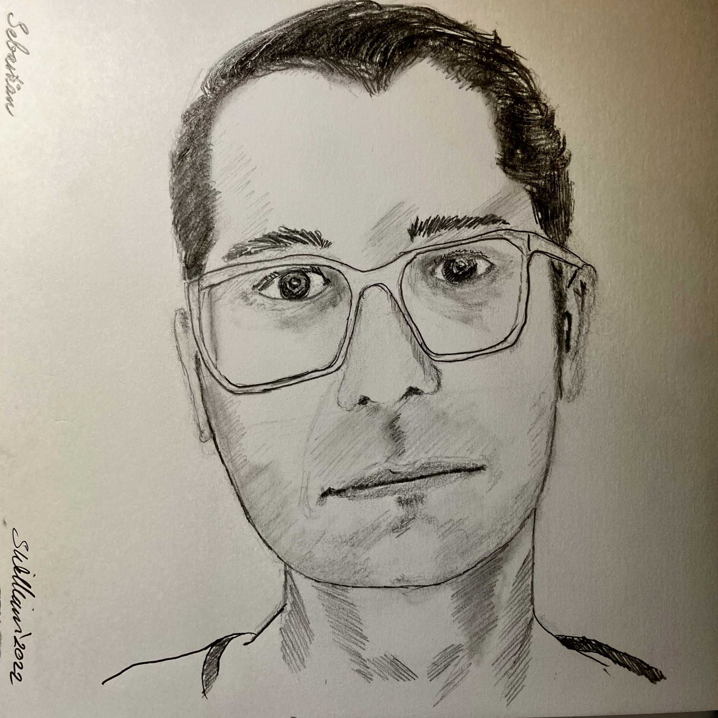 Sebastian OS (pencil and charcoal, 20220309) Stephen J. Williams