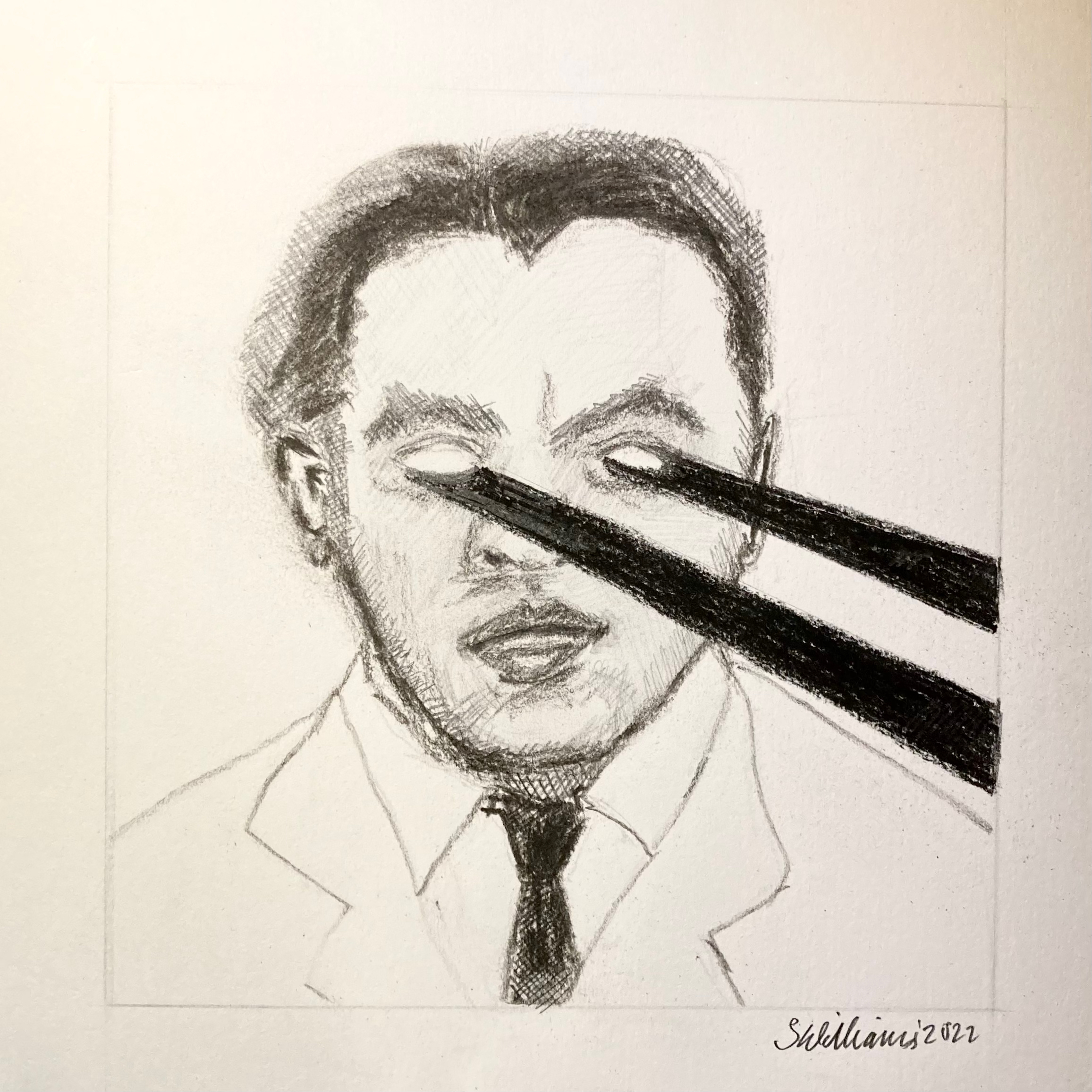 The black and terrible rays (charcoal and pencil, 20220324) Stephen J. Williams