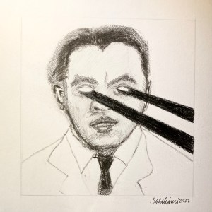 The black and terrible rays (charcoal and pencil, 20220324) Stephen J. Williams