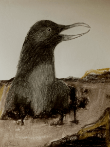 Bird monument (graphite pencils and charcoal, 20220420) Stephen J. Williams