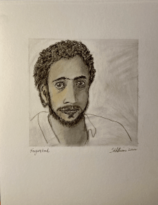 Fayum head (charcoal, 20220409) Stephen J. Williams