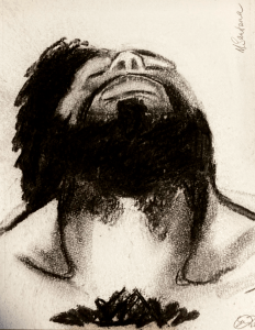 M Santana the artist (charcoal, 20220418) Stephen J. Williams