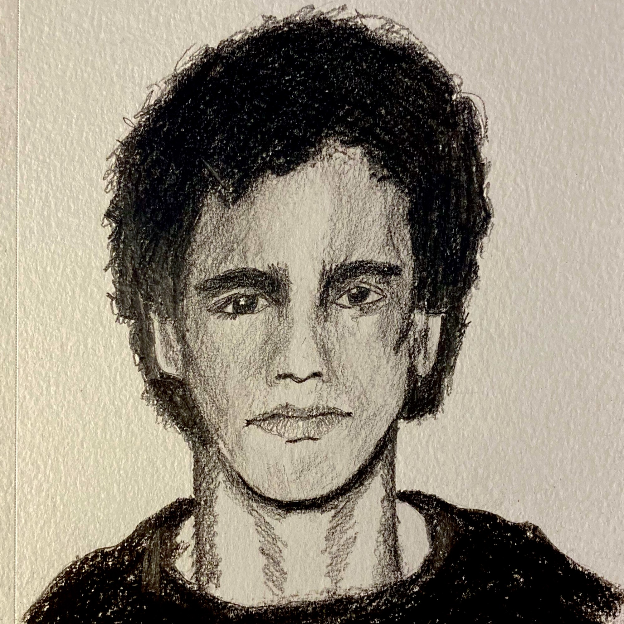 MR (pencil and charcoal, 20220424) Stephen J. Williams