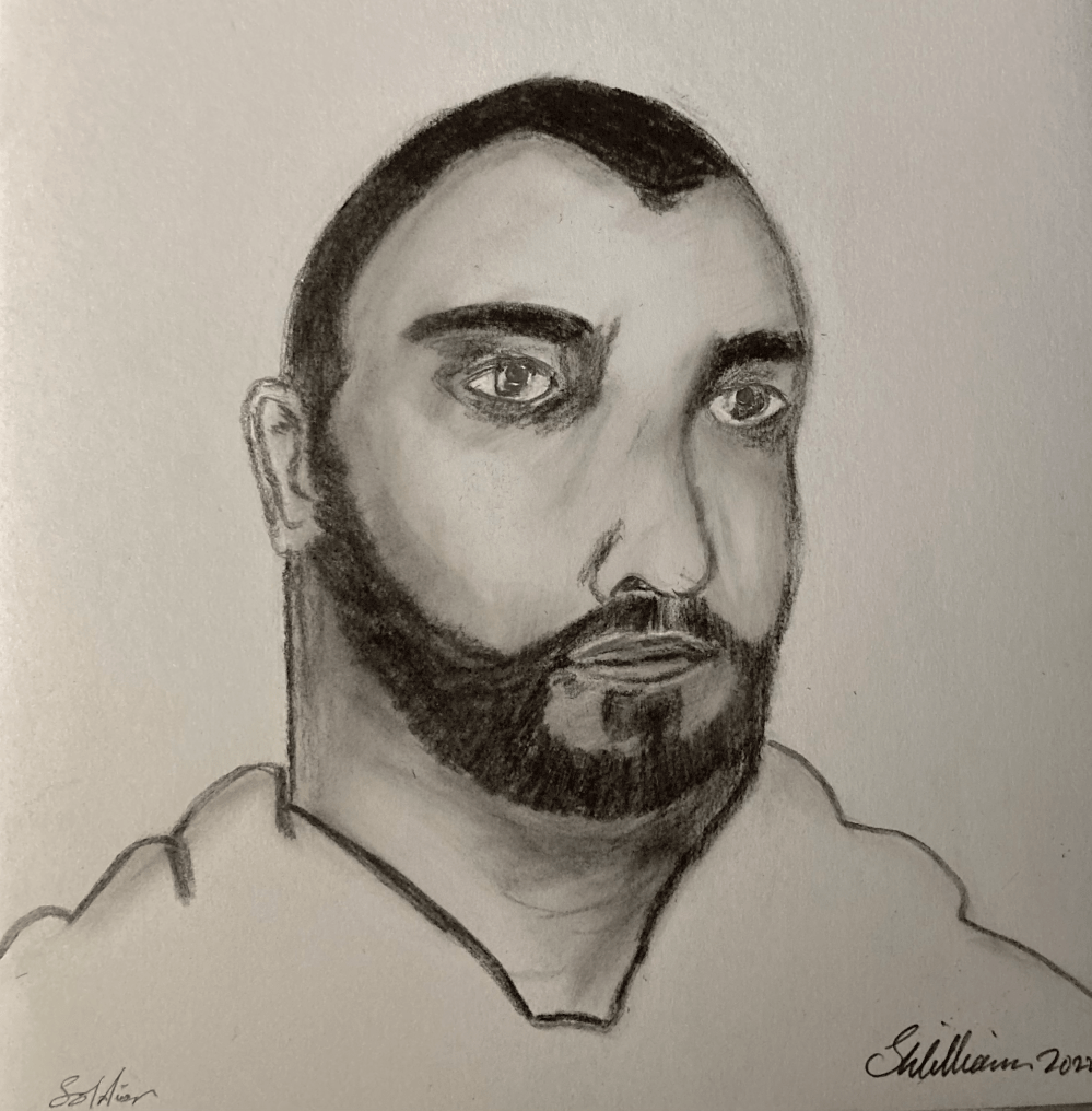 Soldier (charcoal and pencil, 20220405) Stephen J. Williams