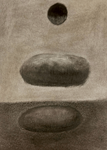 Sun, rock, hole (graphite, 20220416) Stephen J. Williams