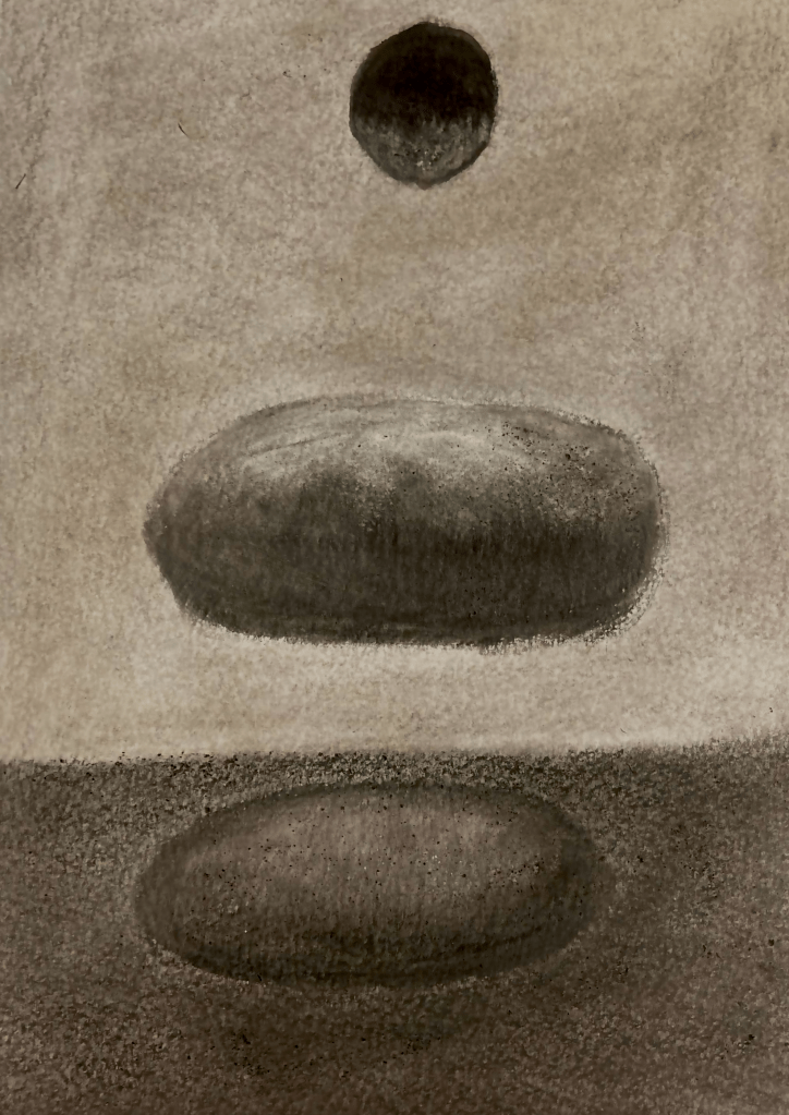 Sun, rock, hole (graphite, 20220416) Stephen J. Williams