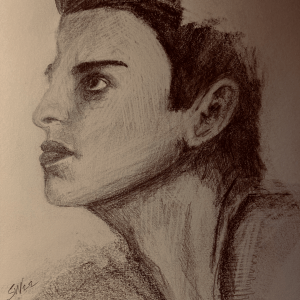 Sketchbook head (pencil, 20220512) Stephen J. Williams