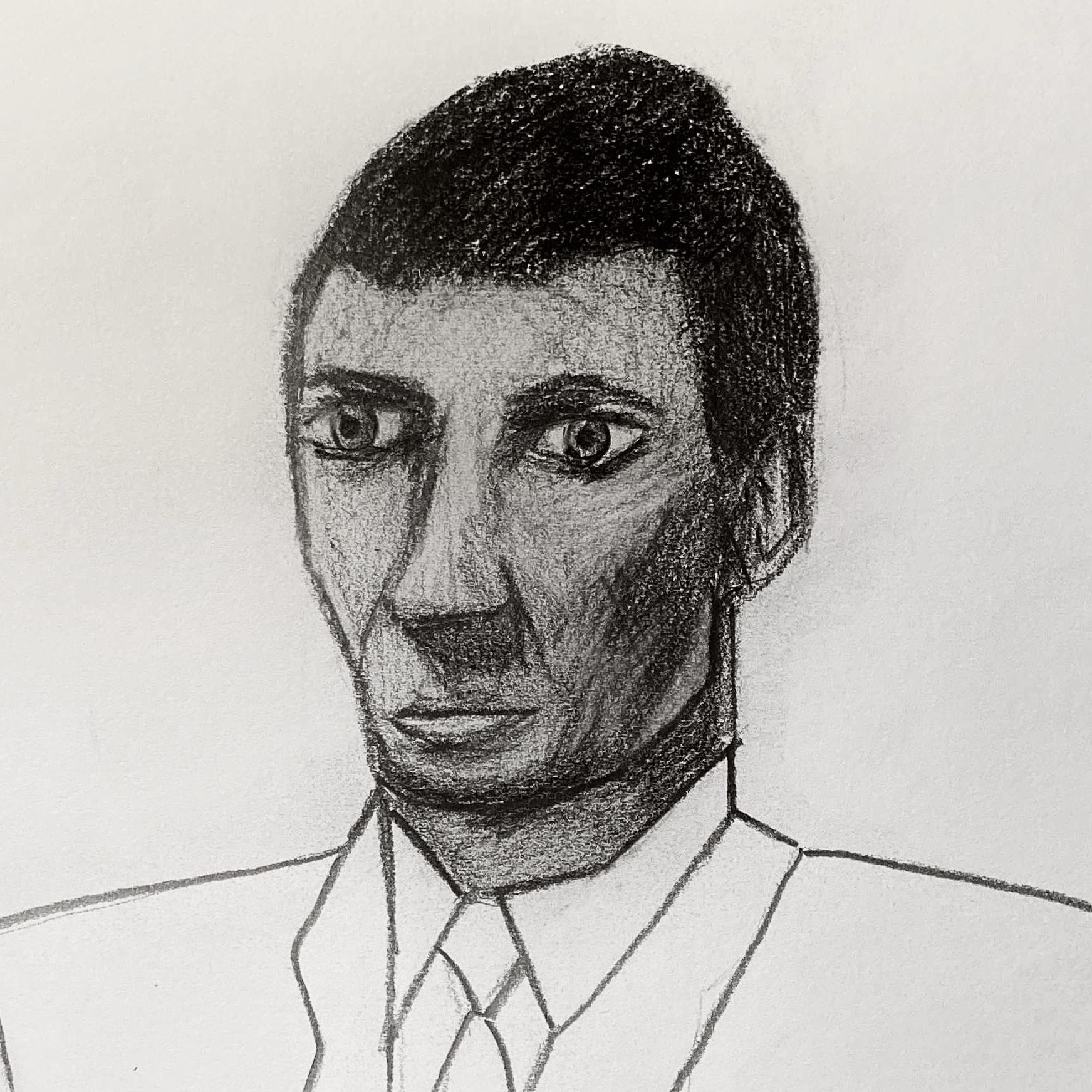 The Stare (pencil, 20220520 [Cornel Wilde in 'Leave her to Heaven', 1946]) Stephen J. Williams