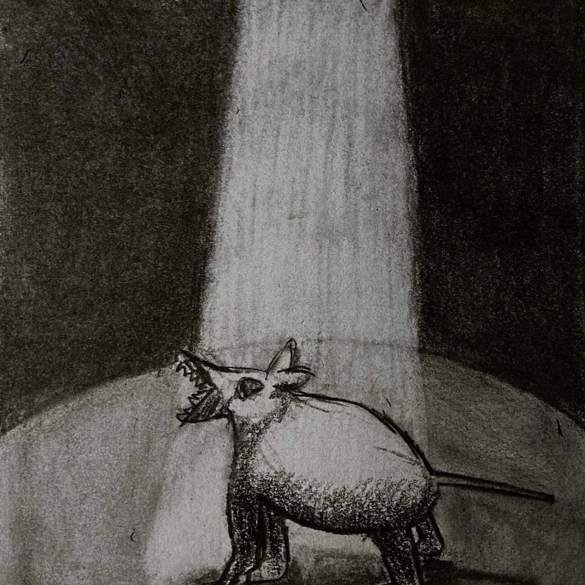 Dog theatre (pencil, 20220605) Stephen J. Williams