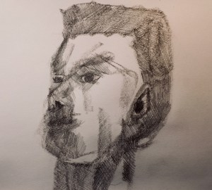Hatch head (pencil, 20220616) Stephen J. Williams