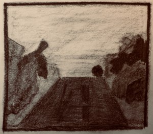 Hatch hill (pencil, 20220616) Stephen J. Williams