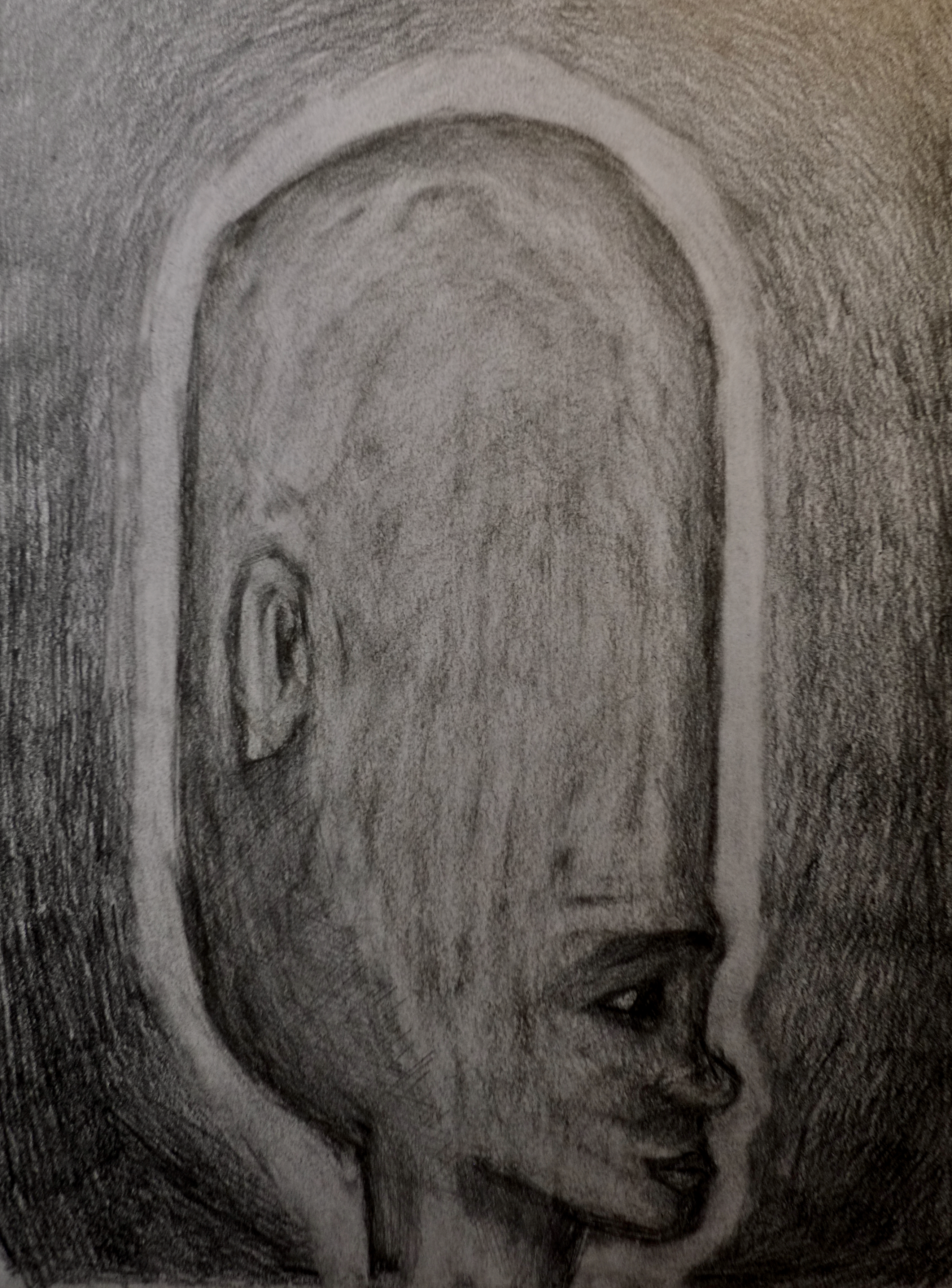 He won't say what he's thinking (pencil and charcoal, 20220619) Stephen J. Williams