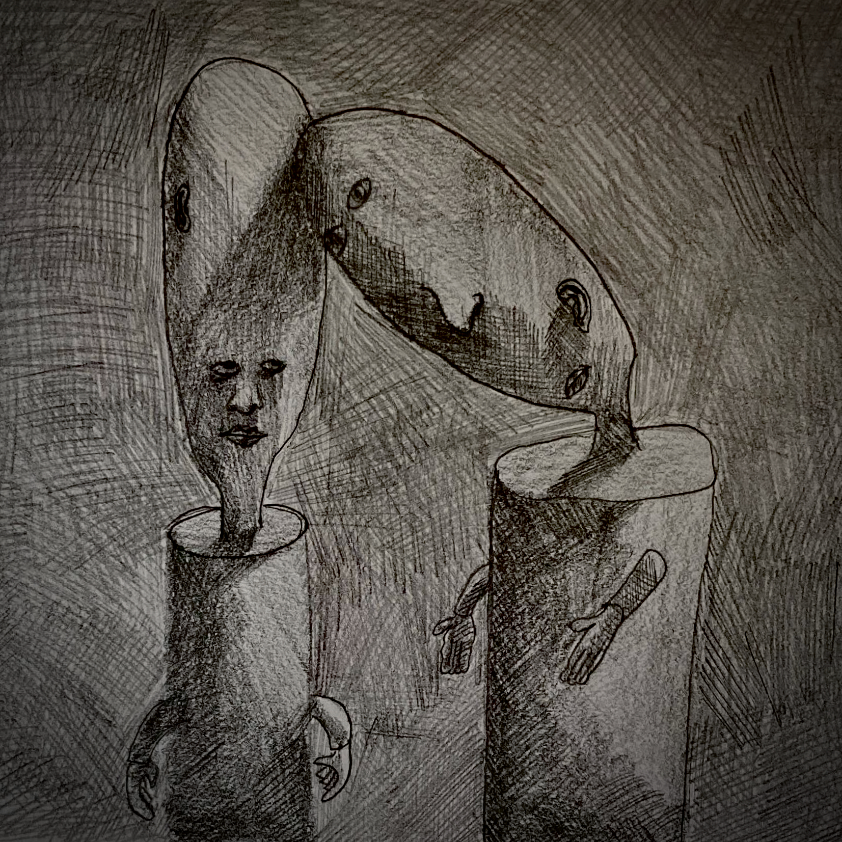 I'd put my head on your shoulder and weep, if you were taller (pencil, 20220620) Stephen J. Williams