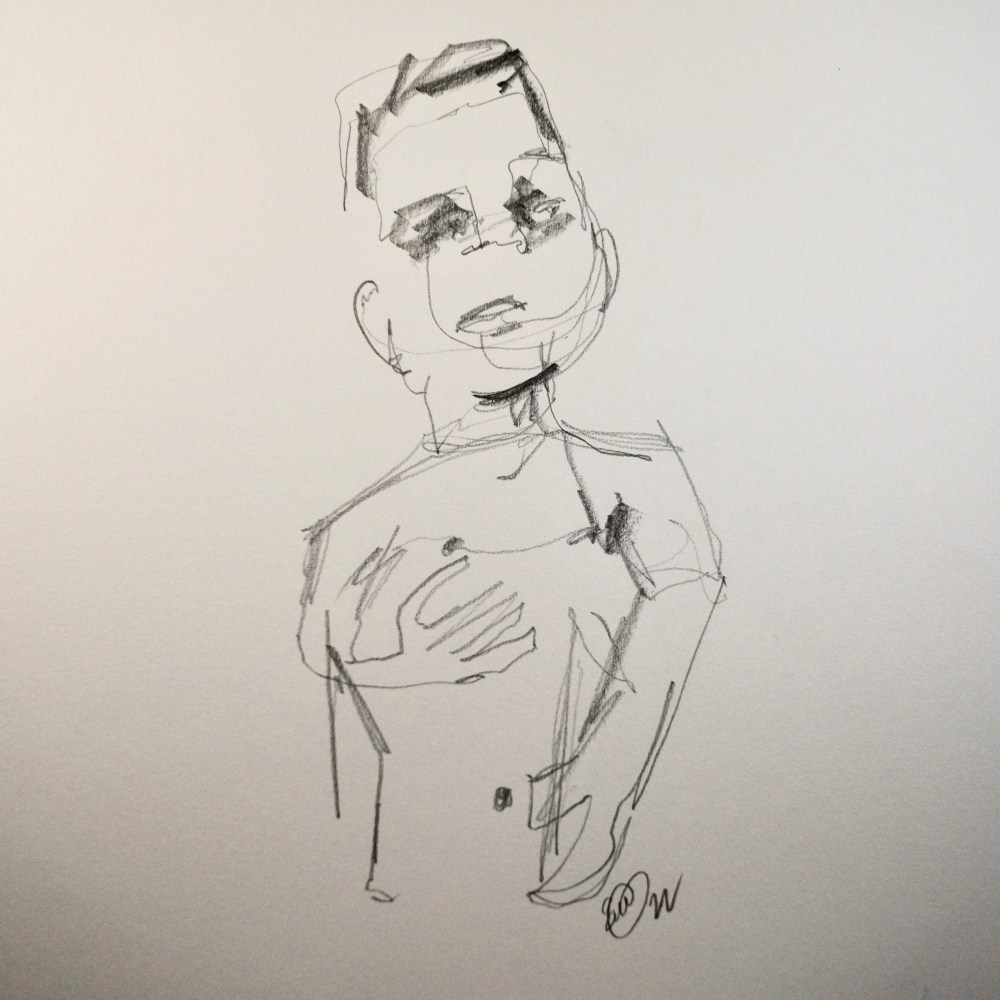 Blindfold drawing (pencil, 20220603) Stephen J. Williams