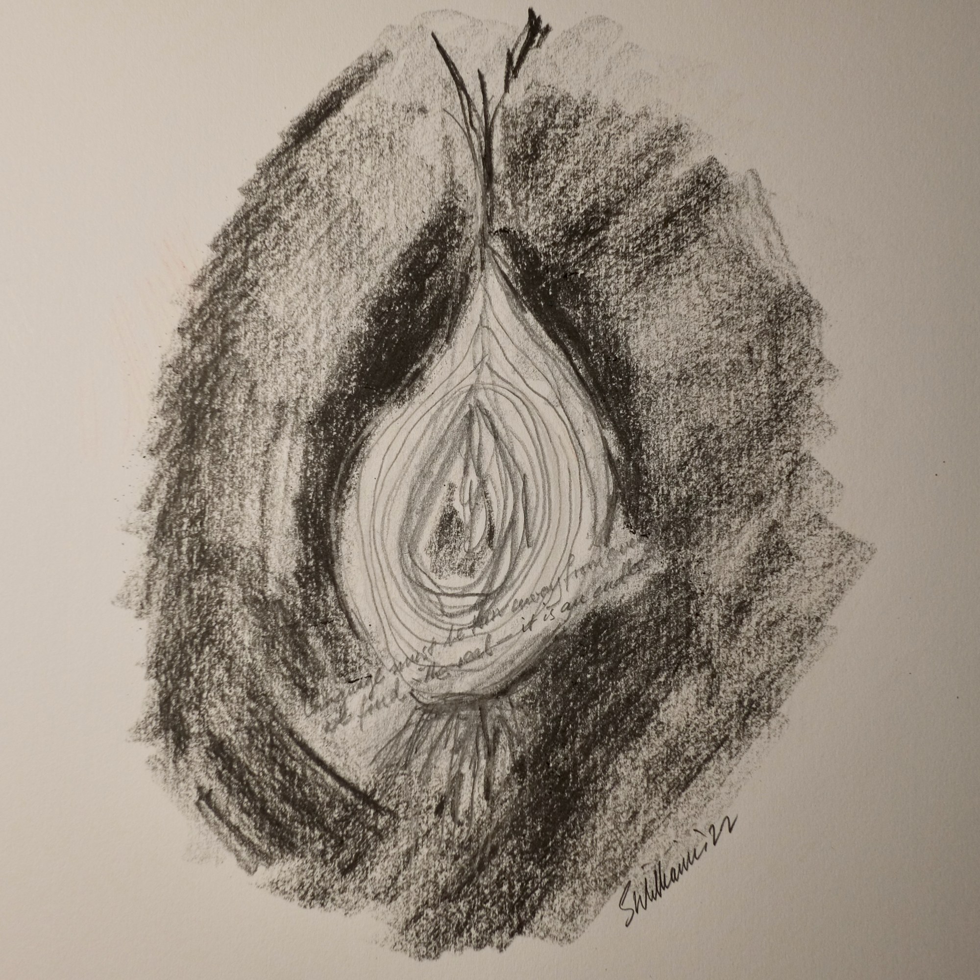 Buried language (pencil and charcoal, 20220707) Stephen J. Williams