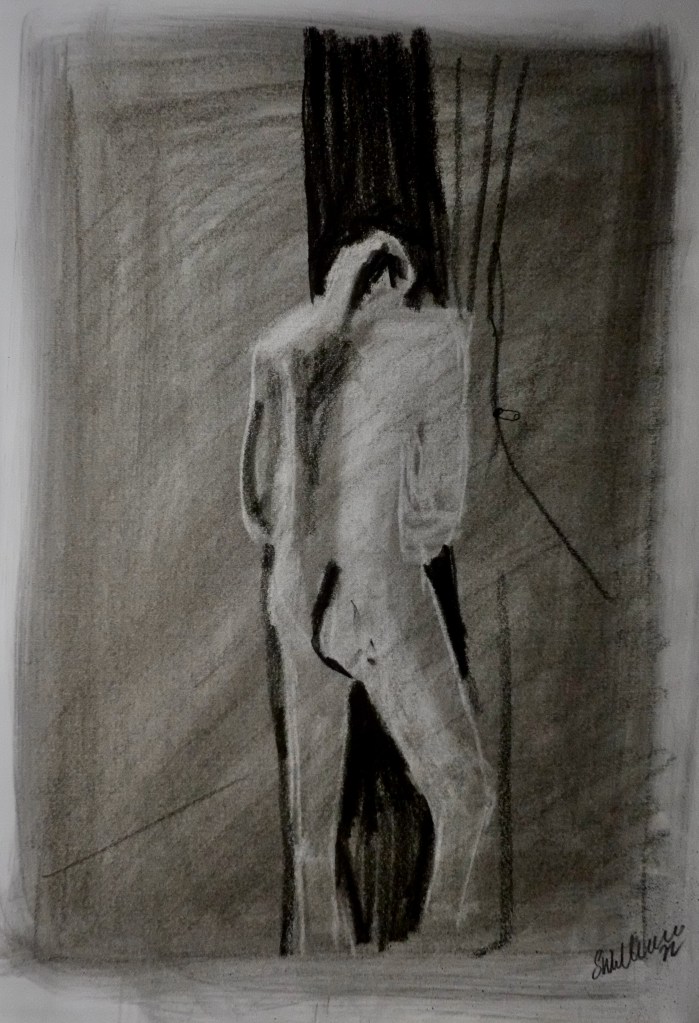 Sketch of a Francis Bacon (charcoal, 20220711) Stephen J. Williams