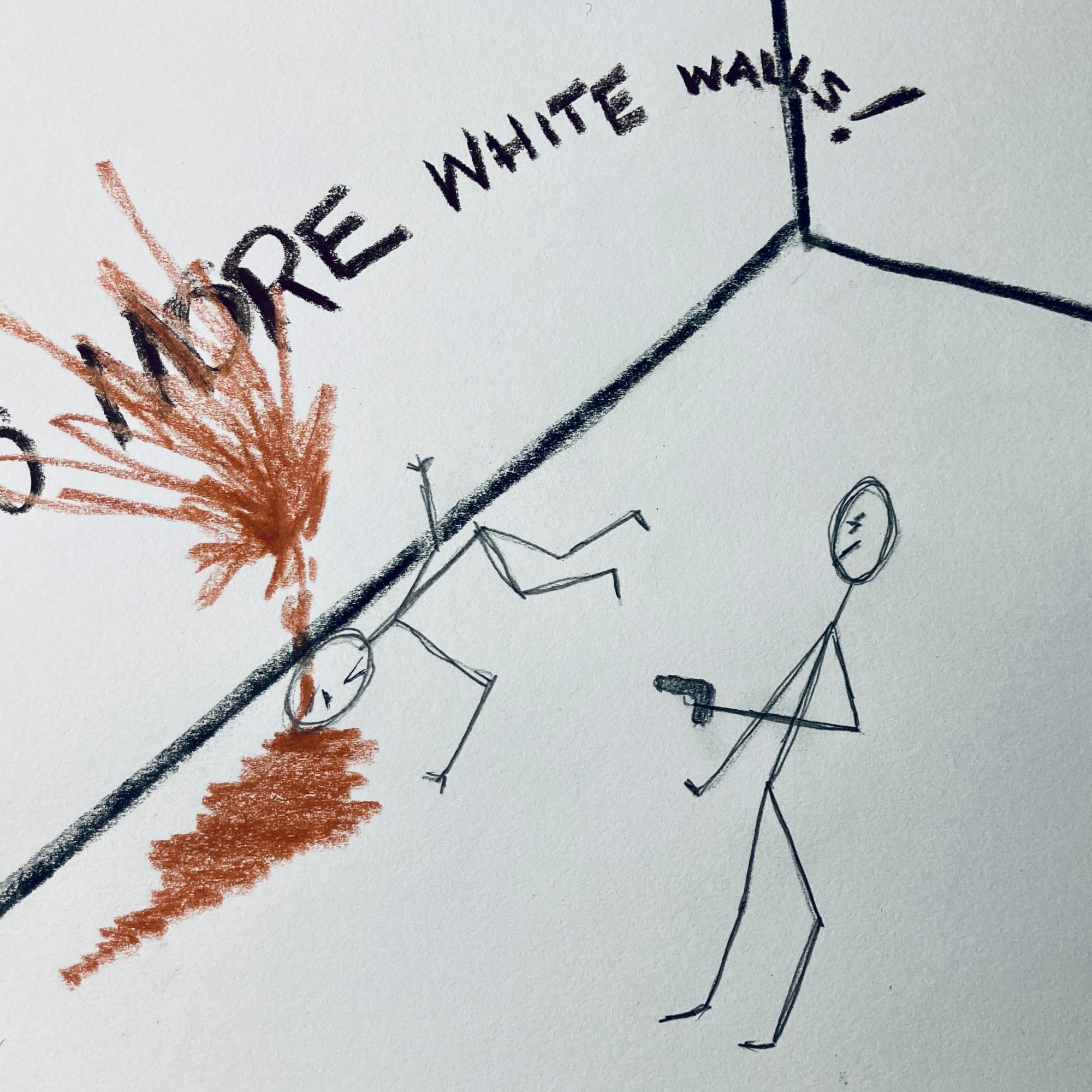 No more white walls (charcoal and pencil, 20220808) Stephen J. Williams