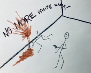 No more white walls (charcoal and pencil, 20220808) Stephen J. Williams