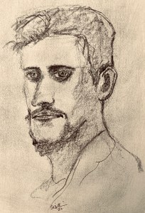 Study of Raphaël Collin's portrait of Victor Grandhomme (pencil, 20220809) Stephen J. Williams