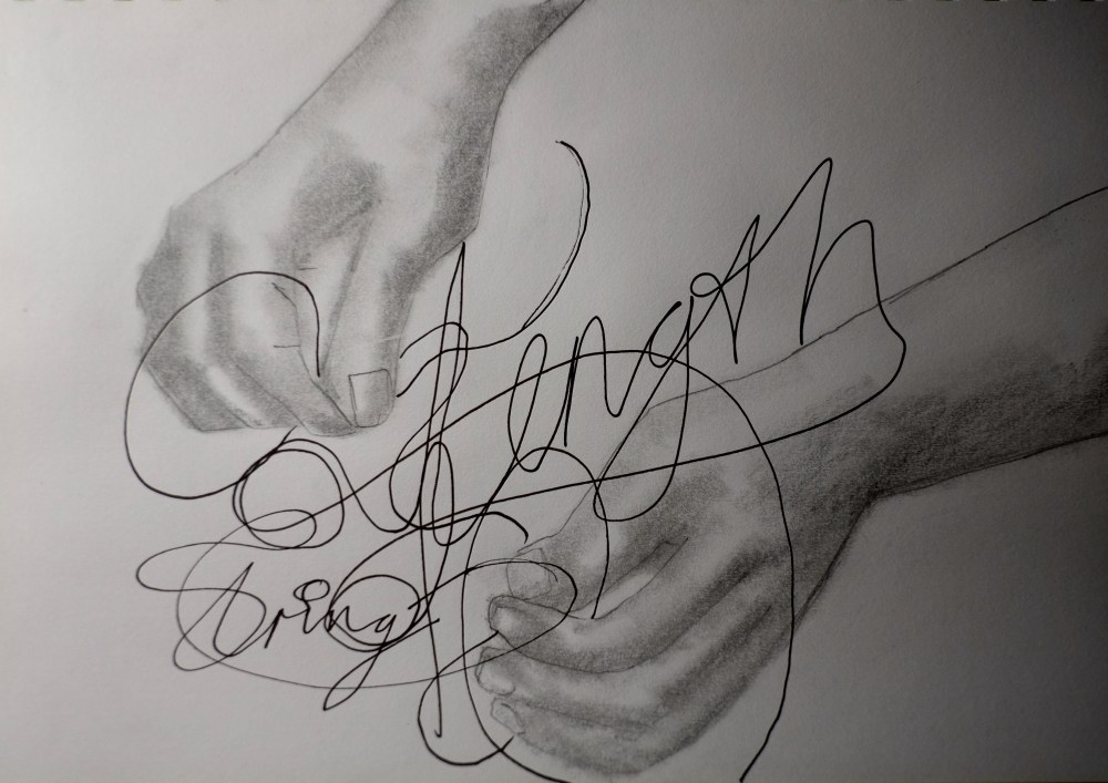 A length of string (pencil and ink, 20220826) Stephen J. Williams