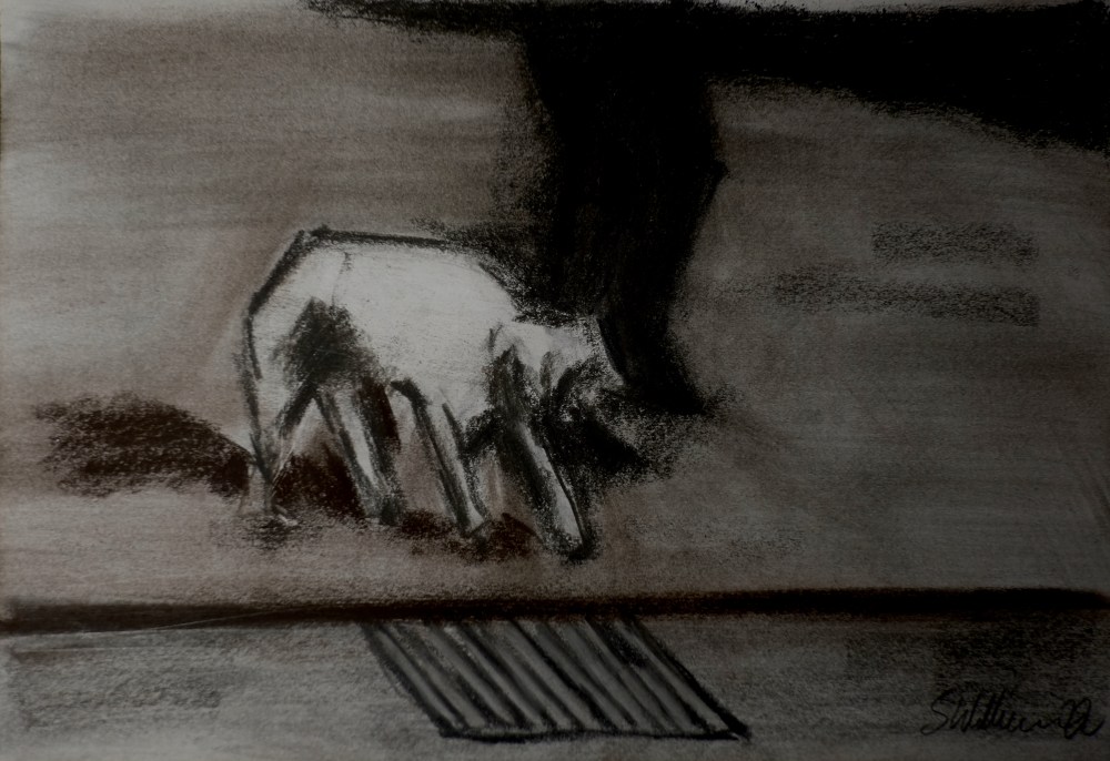 A Strip of Bacon (charcoal, chalk and pencil, 20220801) Stephen J. Williams
