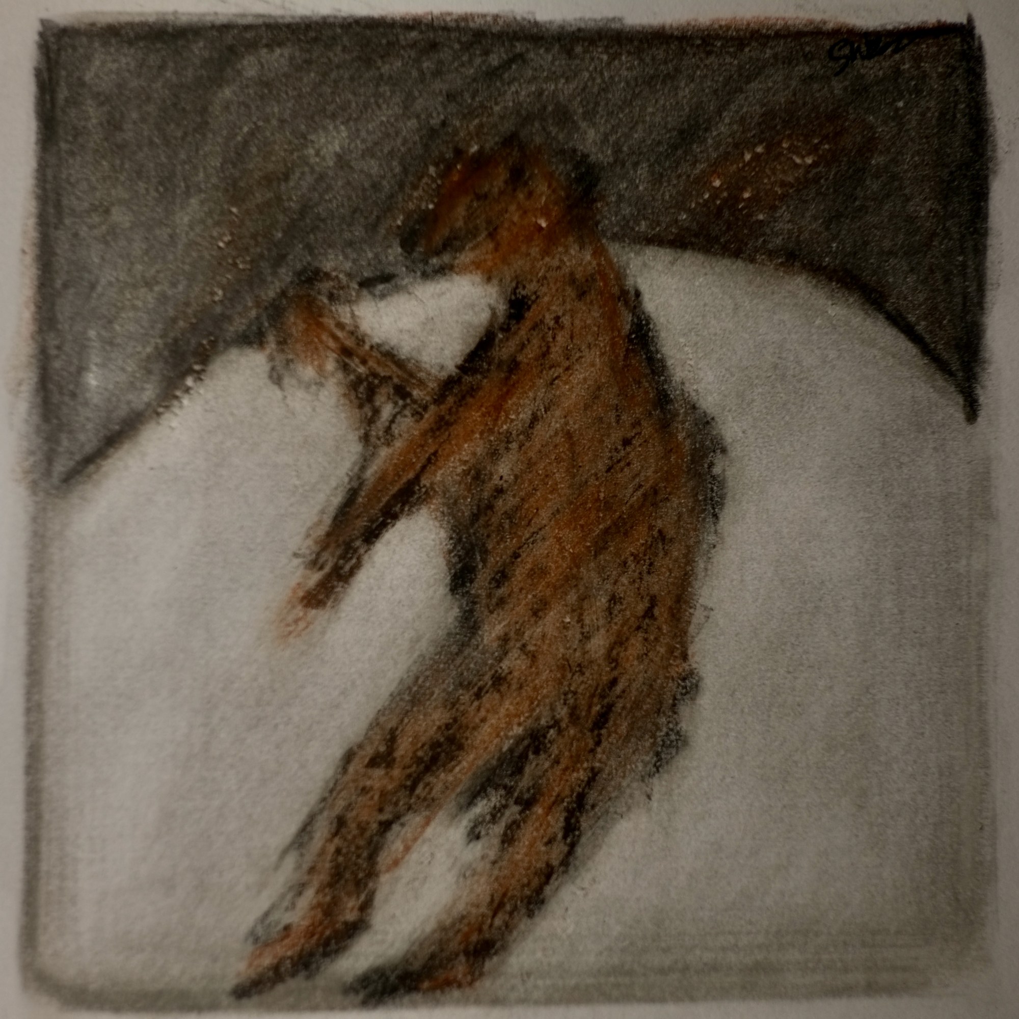 Examination table (charcoal, chalk and pencil, 20220802) Stephen J. Williams