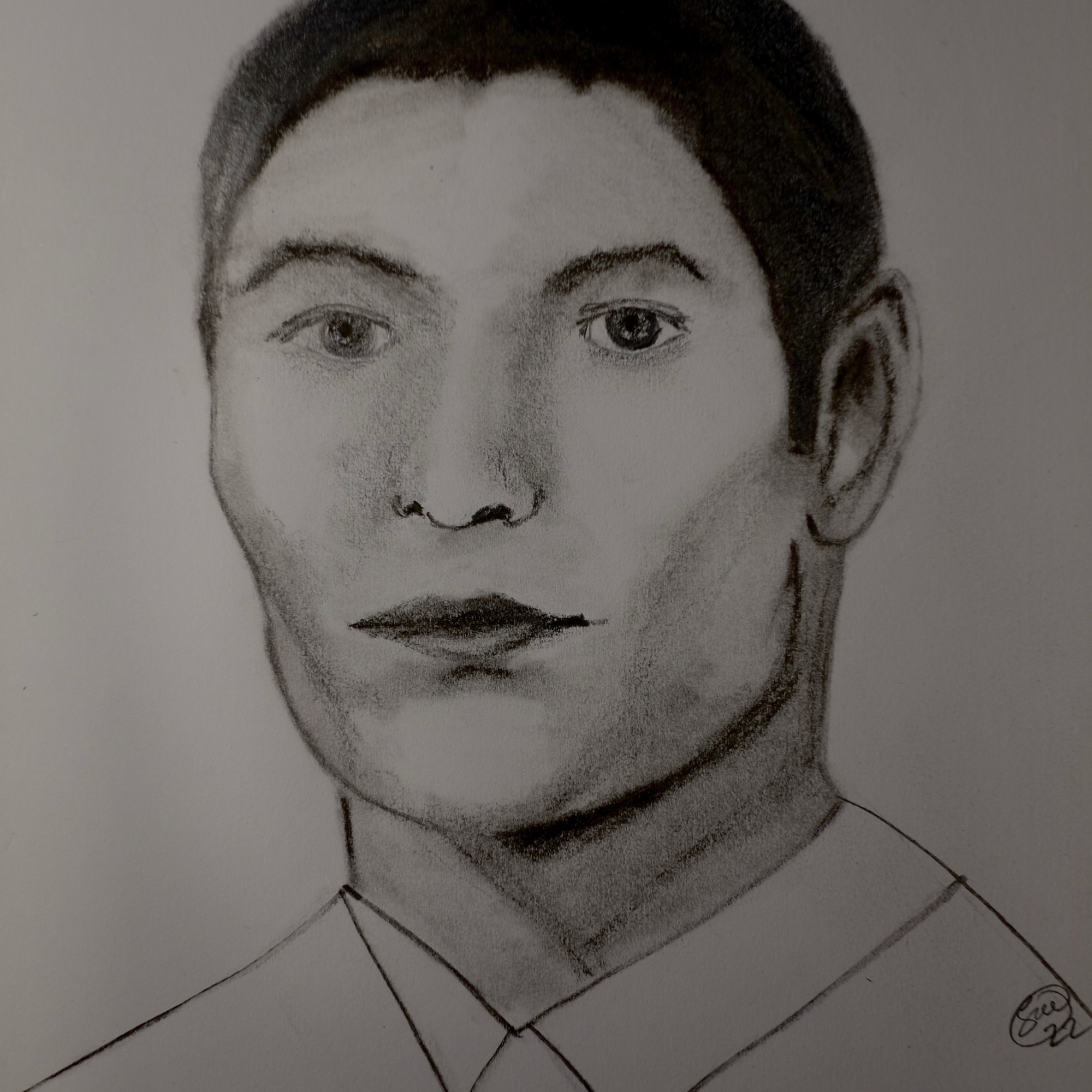 Man (pencil and charcoal, 20220827) Stephen J. Williams