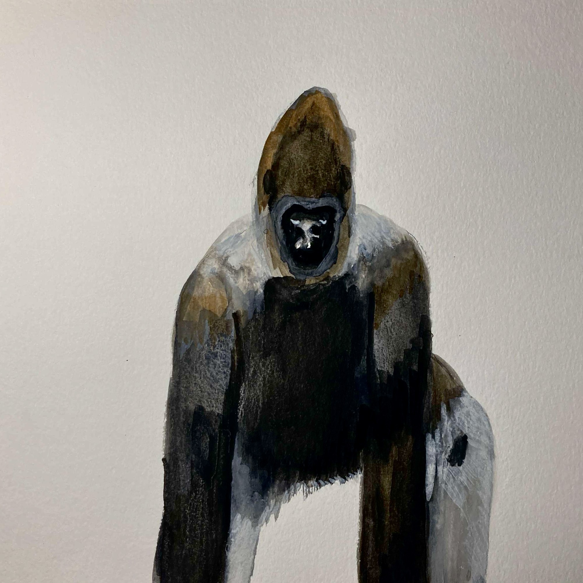 Gorilla (watercolor, 20230202) Stephen J. Williams
