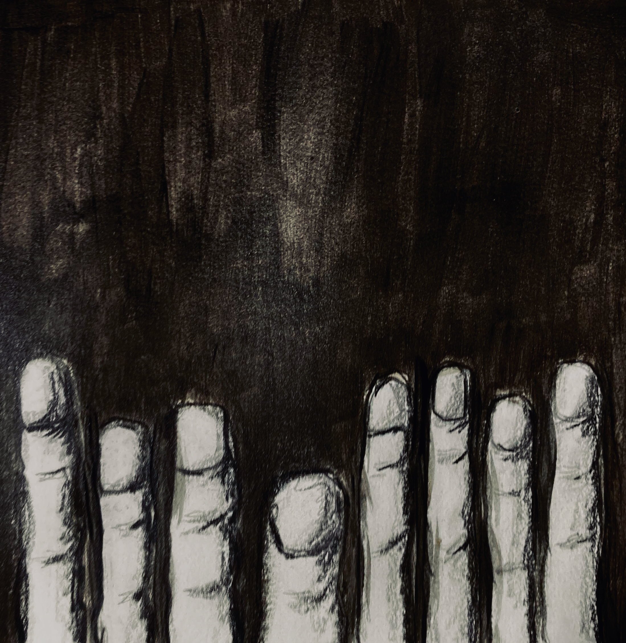 Fingers people have given me (pencil and acrylic, 20230314) Stephen J. Williams