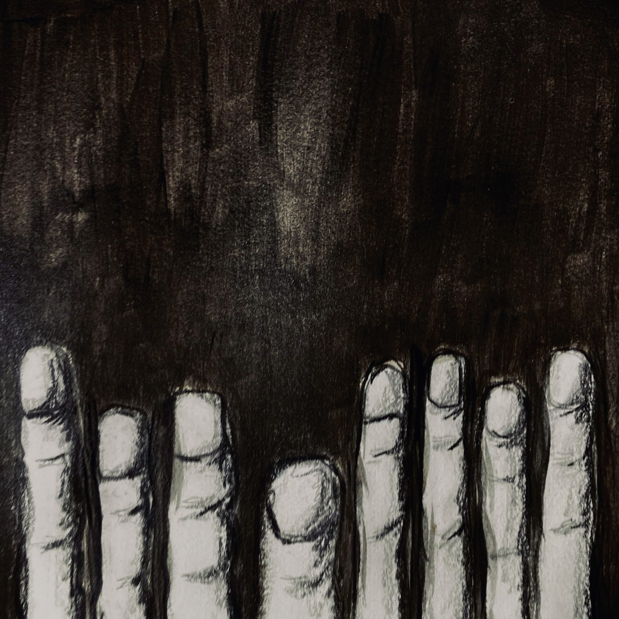 Fingers people have given me (pencil and acrylic, 20230314) Stephen J. Williams