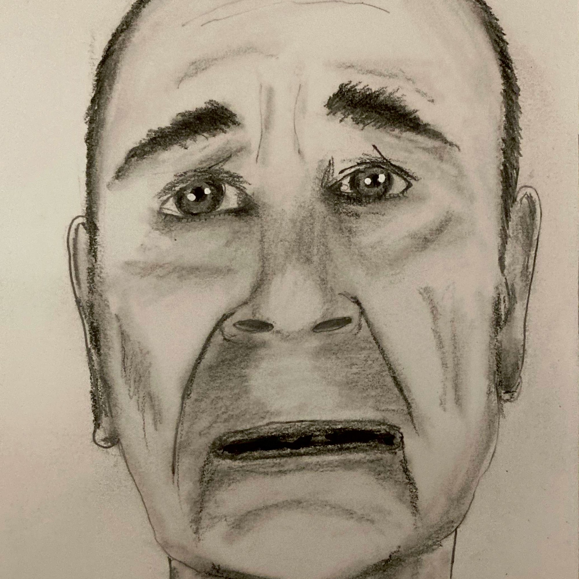 Lindsay Kemp expression (pencil and acrylic on paper, 20230323) Stephen J. Williams