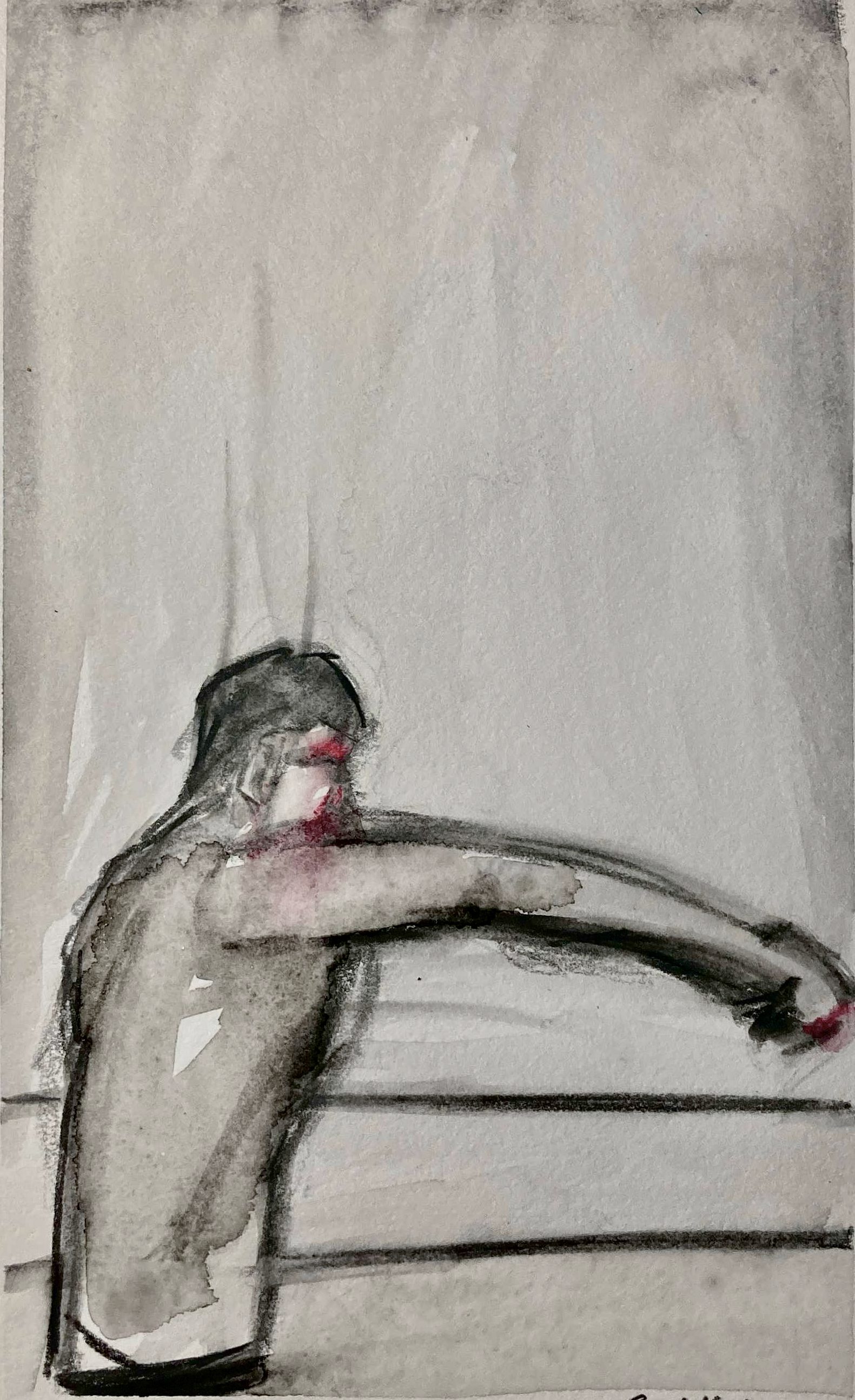 Fight (graphite, 20230401) Stephen J. Williams