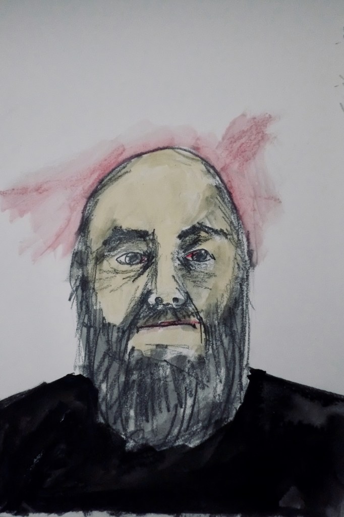 Aid to the pitiless recollection of my ageing self (pencil and watercolor, 20230609) Stephen J. Williams