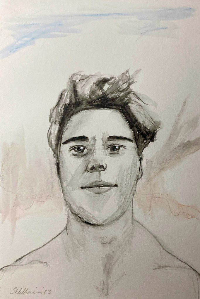 Boy in St Kilda (watercolor, 20230607) Stephen J. Williams