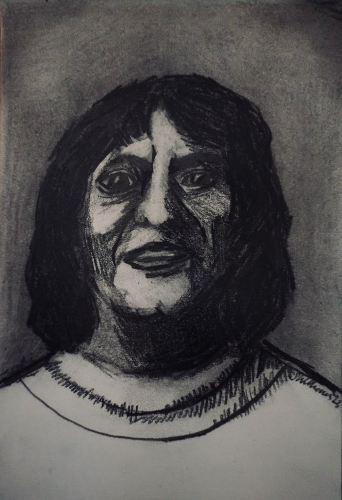 Hieratic Walker (pencils, 20230605) Stephen J. Williams