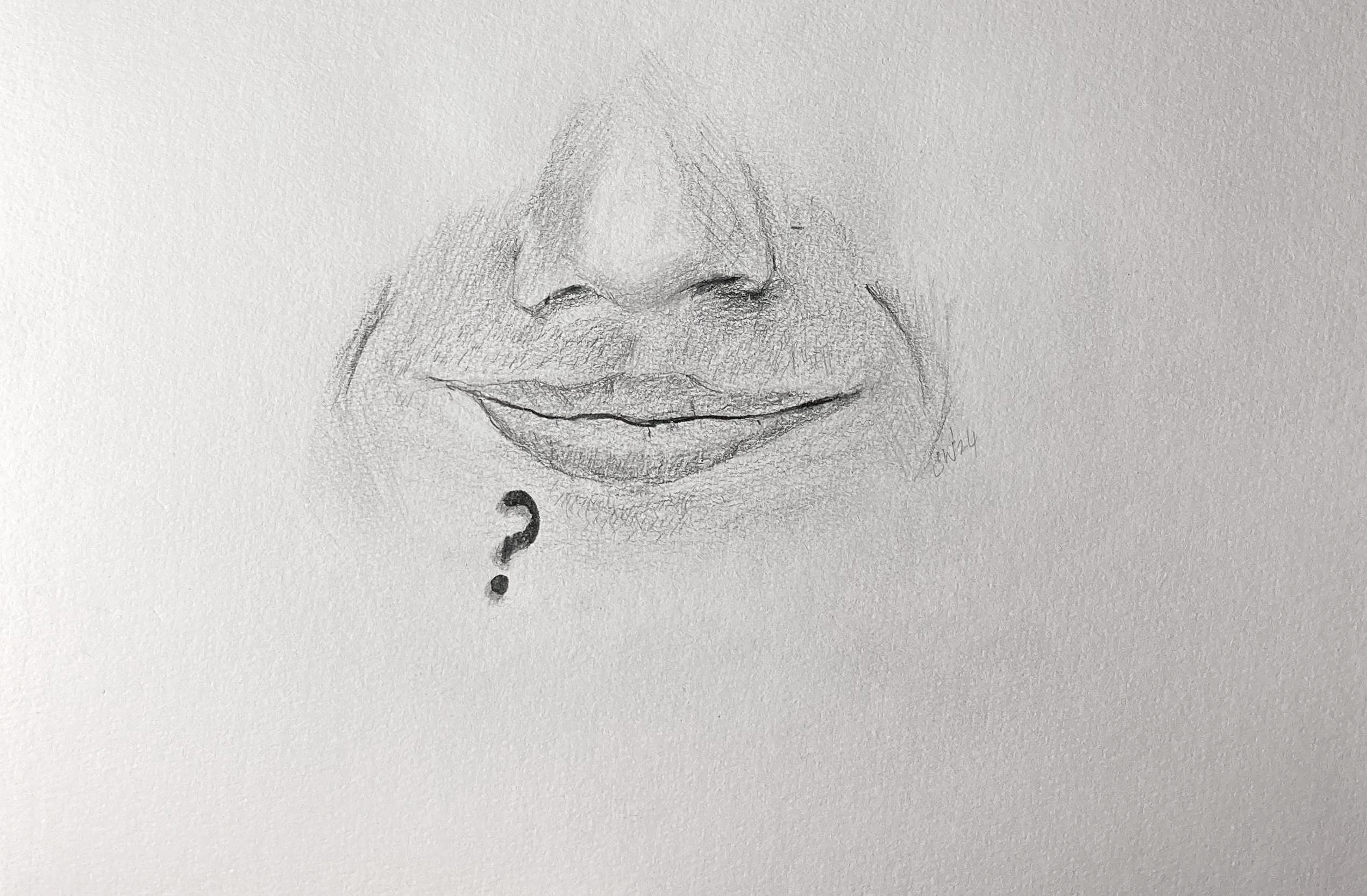 Question mark (pencil, 20240215) Stephen J. Williams