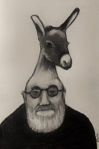 The man with two brains (pencil, 20240401) Stephen J. Williams