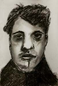 Hans Niemann, the devil (charcoal, 20240524) Stephen J. Williams