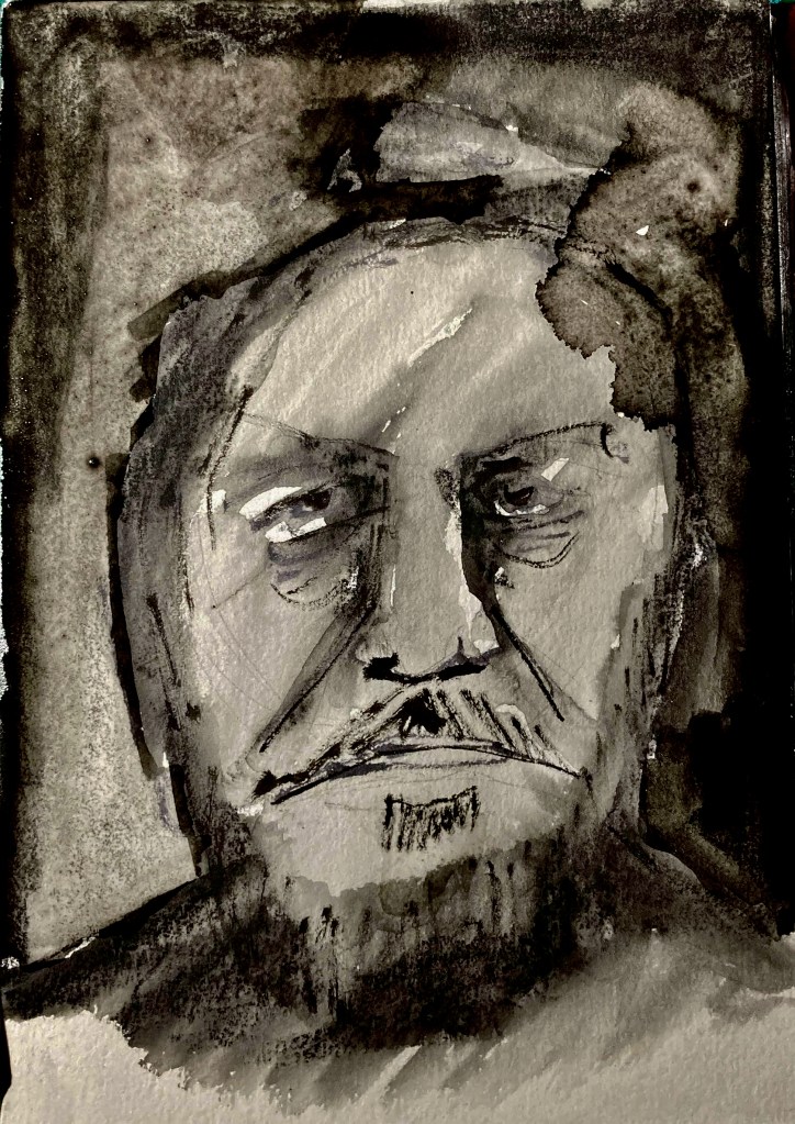 Slavoj (watercolor and pencil, 20240804) Stephen J. Williams