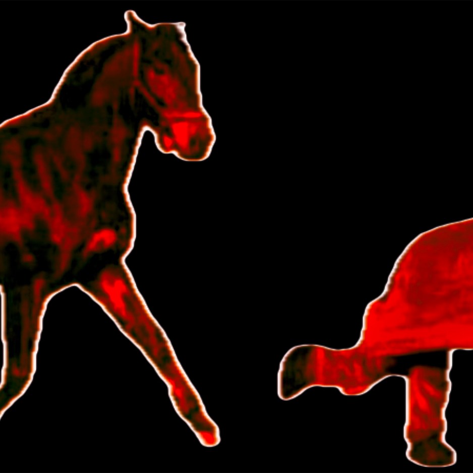 Horses, or mare and nightmare (digital collage based on an internet meme, 2024) Stephen J. Williams