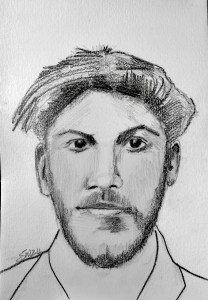 Pre-authoritarian Stalin (pencil, 2024) Stephen J. Williams