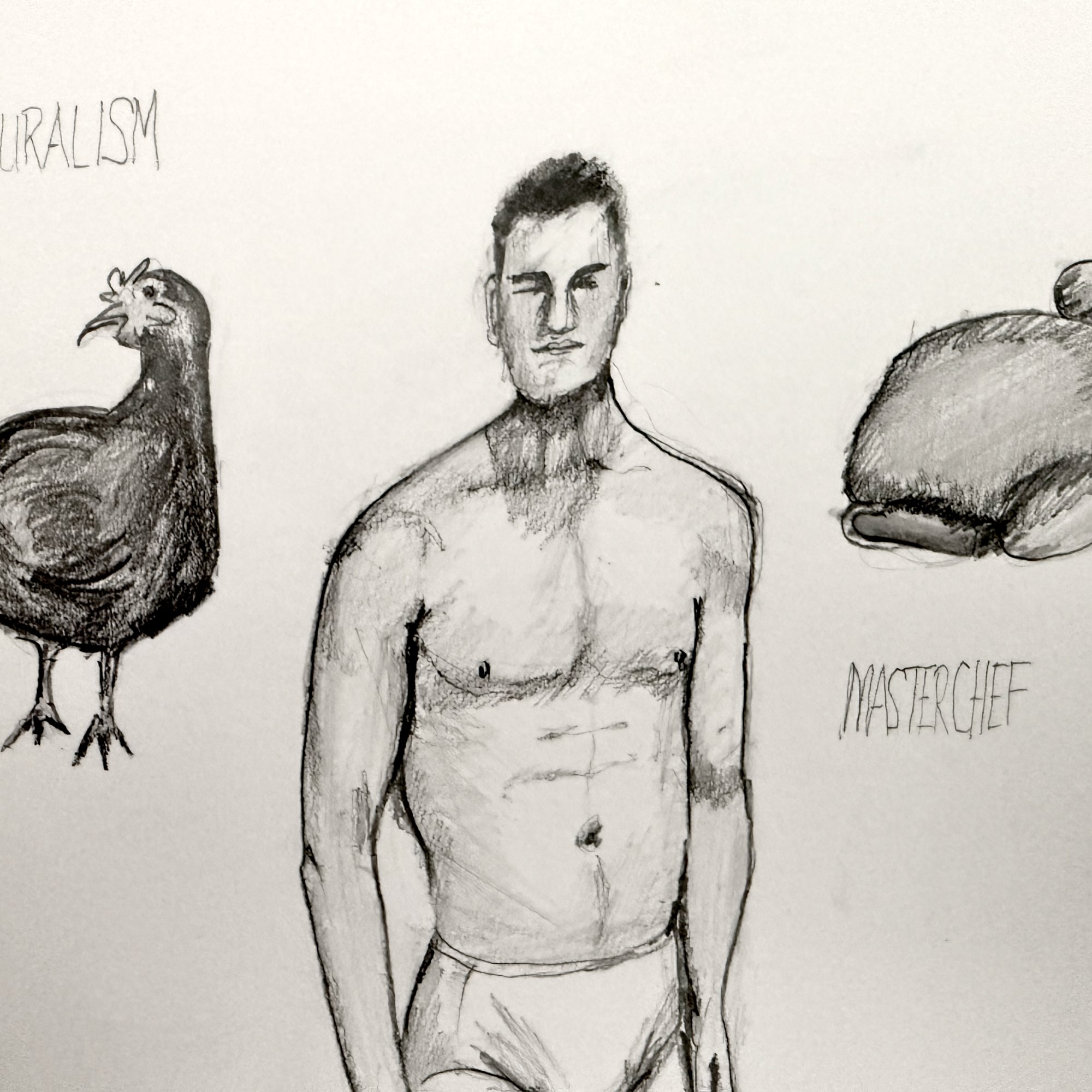 Structuralism-Masterchef (pencil, 2025) Stephen J. Williams