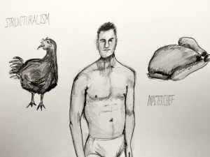 Structuralism-Masterchef (pencil, 2025) Stephen J. Williams